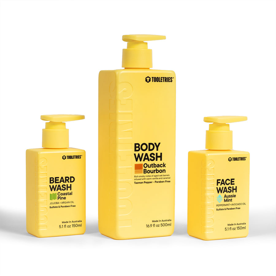 Face, Body, Beard Wash Trio