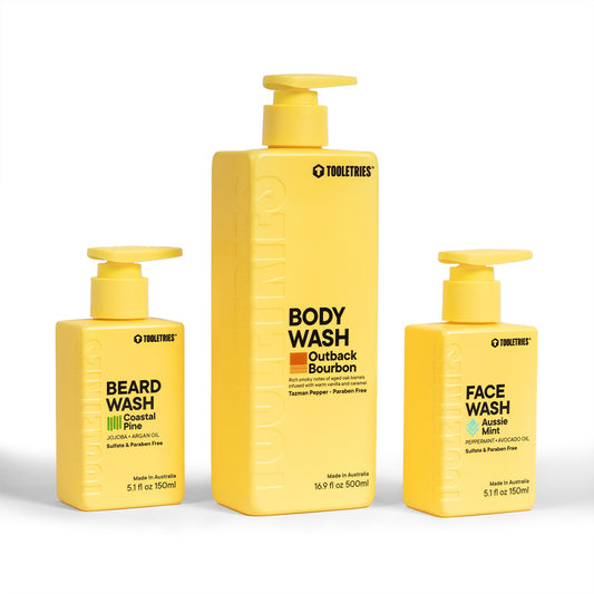 Face, Body, Beard Wash Trio